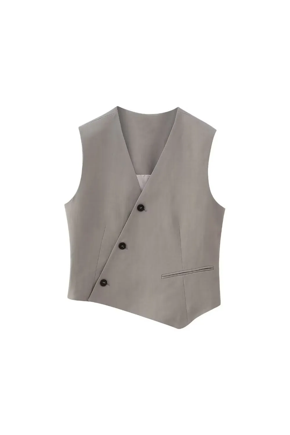 'Nevaeh' Asymmetrical Double-Collar Vest & Trousers Set (Sold Separately) sold by Goodnight Macaroon product image thumbnail 2