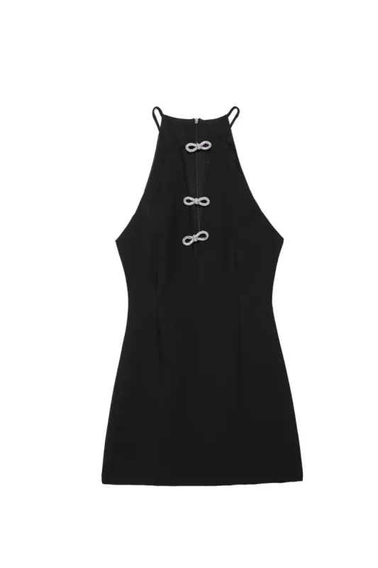 'Lucy' Rhinestone Bow Mini Dress sold by Goodnight Macaroon