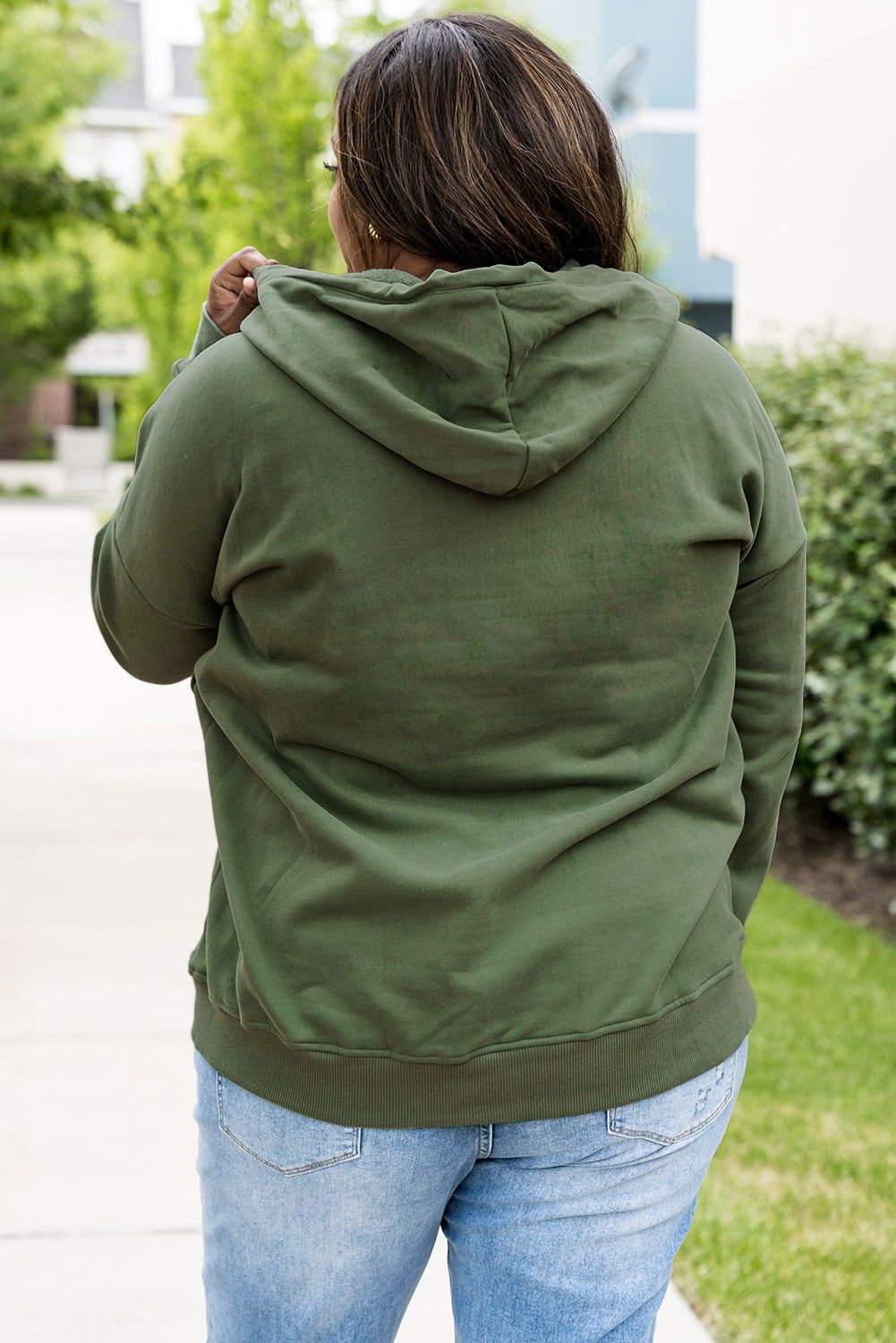Snap Down Drawstring Hoodie with Kangaroo Pocket sold by Goodnight Macaroon product image thumbnail 3
