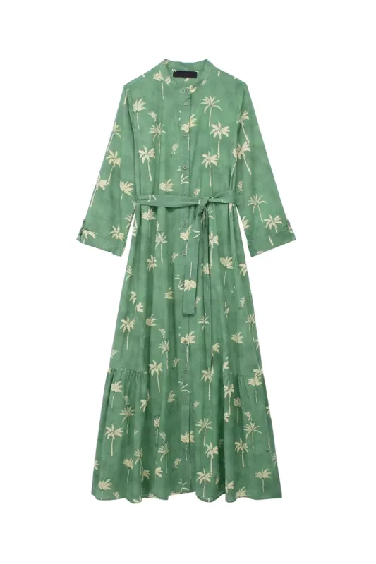 'Bailey' Button-down Printed Maxi Dress made by Goodnight Macaroon