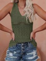 Crochet Cutout Sleeveless Top #122862 sold by Goodnight Macaroon product image thumbnail 10