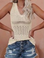 Crochet Cutout Sleeveless Top #122862 sold by Goodnight Macaroon product image thumbnail 8