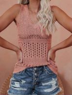 Crochet Cutout Sleeveless Top #122862 sold by Goodnight Macaroon product image thumbnail 6