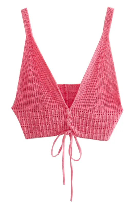 'Vina' Crochet Front Tie Crop Top made by Goodnight Macaroon