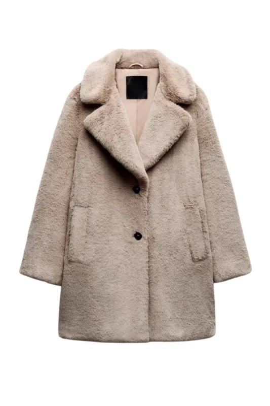 'Francine' Faux Fur Thick Coat (2 Colors) sold by Goodnight Macaroon