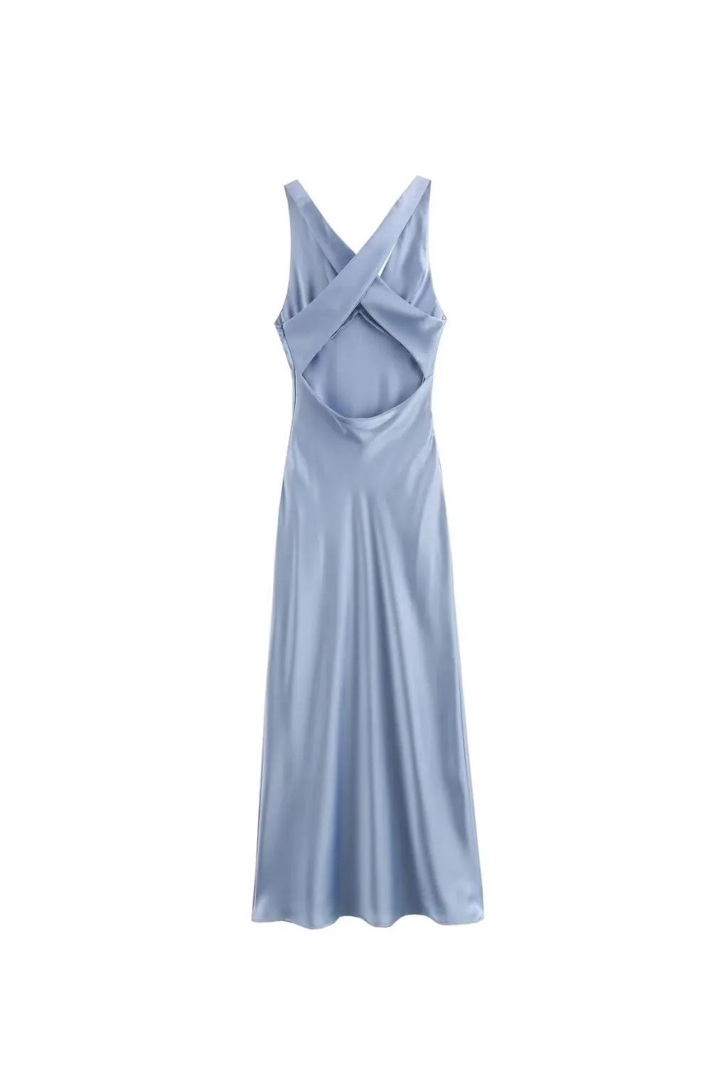 'Stella' Minimalist Satin-Textured Midi Dress sold by Goodnight Macaroon product image thumbnail 2