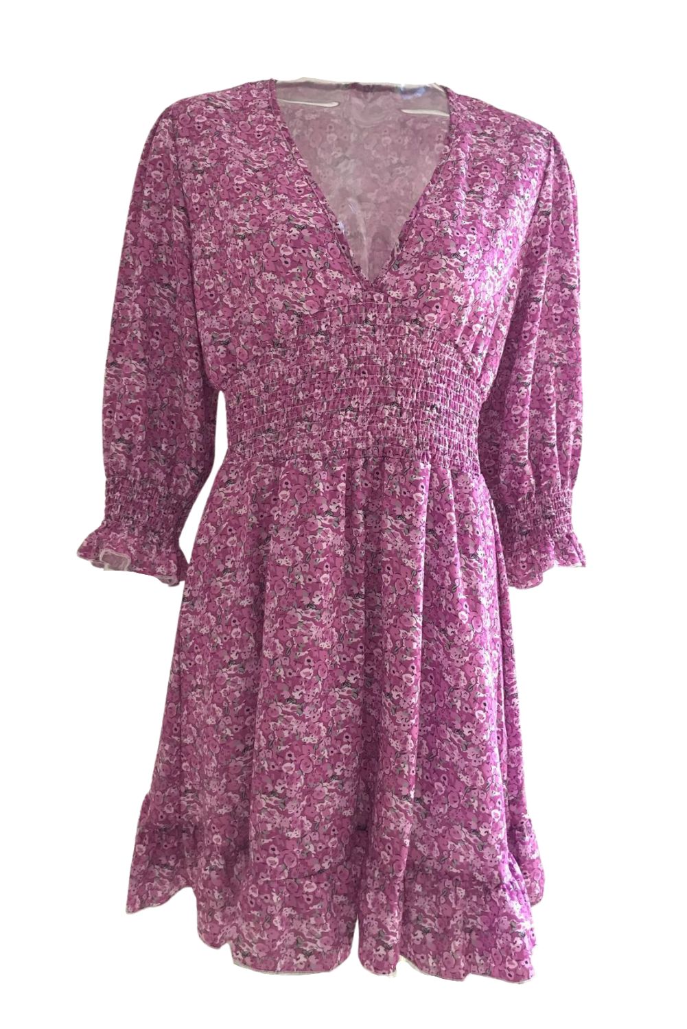 'Omelia' Floral V-Neck Ruffled Dress #167132 sold by Goodnight Macaroon