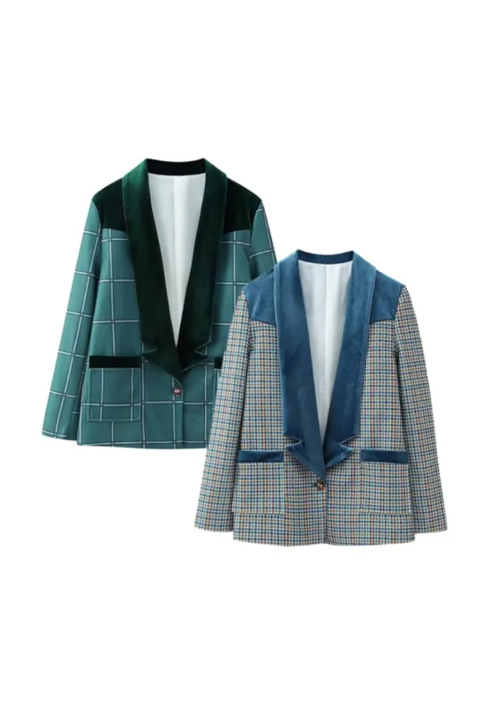 ‘ Jesse’ Velvet Wool-Blend Blazer sold by Goodnight Macaroon