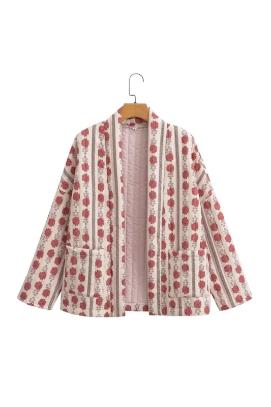 'Barbara' Printed Open Front Quilted Jacket (2 Colors) sold by Goodnight Macaroon