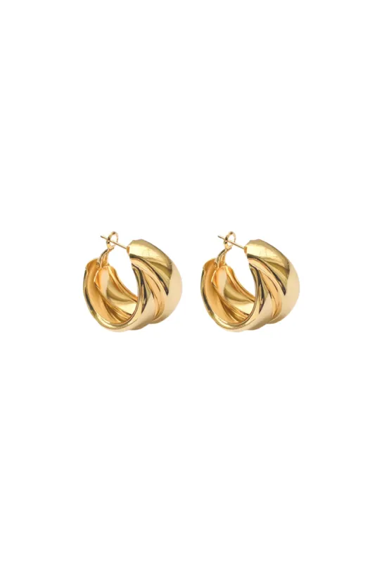'Mia' Double-Layered Round Hoop Earrings sold by Goodnight Macaroon