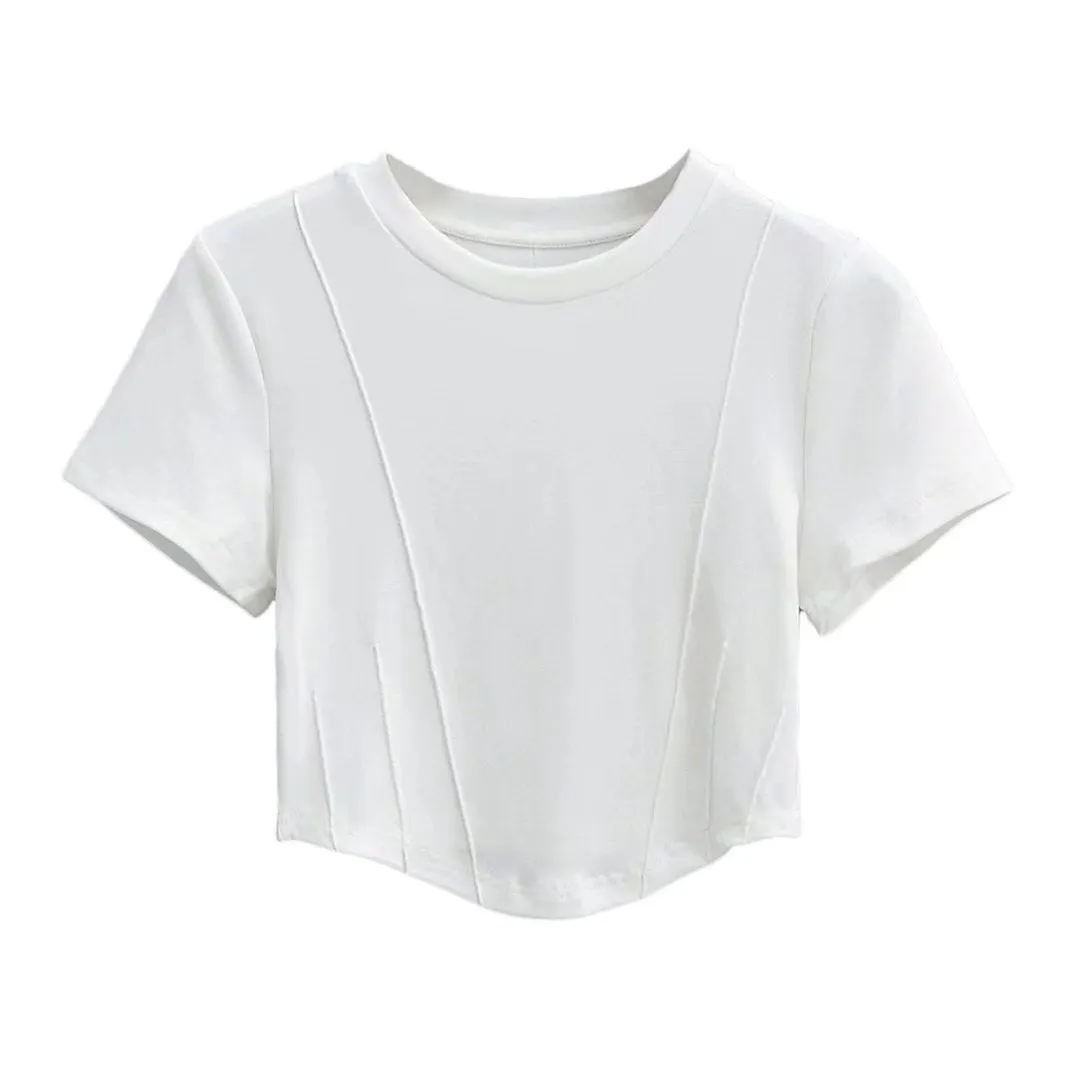 'Unah' Crew Neck Crop Top (5 Colors) sold by Goodnight Macaroon product image thumbnail 4