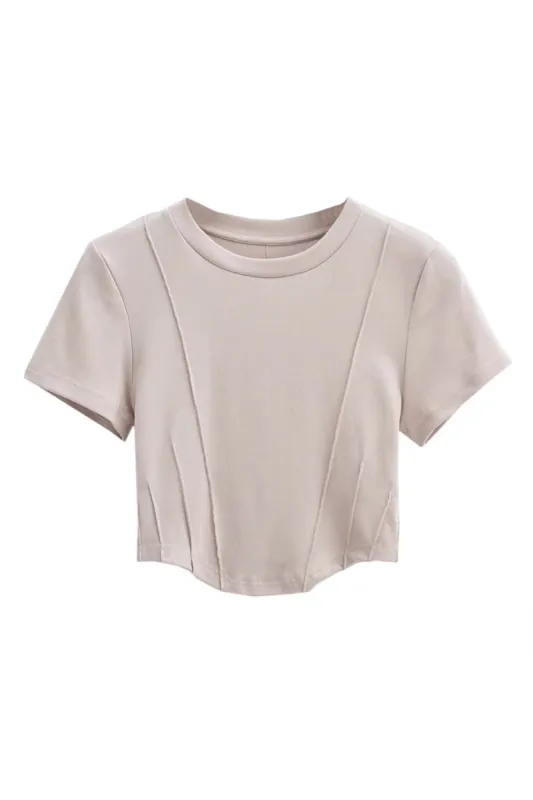'Unah' Crew Neck Crop Top (5 Colors) sold by Goodnight Macaroon