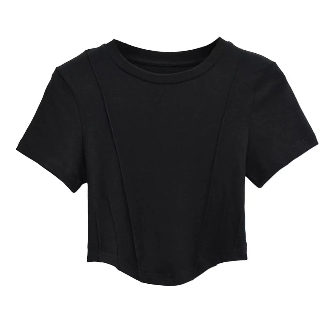 'Unah' Crew Neck Crop Top (5 Colors) sold by Goodnight Macaroon product image thumbnail 5
