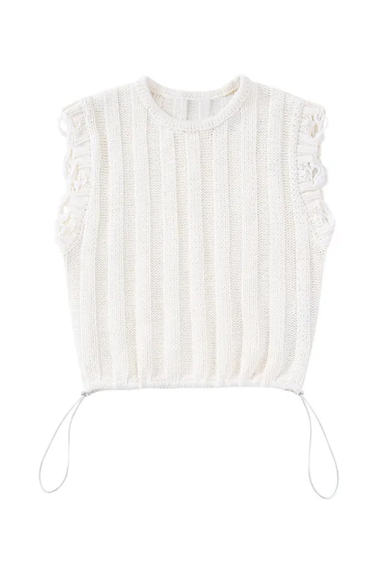 'Selah' Sleeveless Knitted Crop Top sold by Goodnight Macaroon