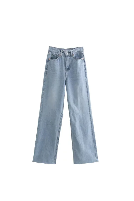 ‘Nadezhda’ Pastel High Waisted Relaxed Denim Pants（3 Color) sold by Goodnight Macaroon