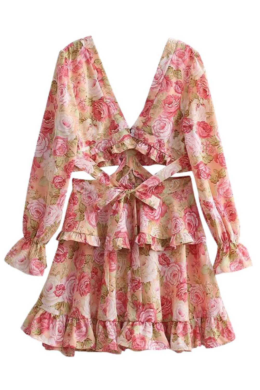 'Karina' V-Neck Cut-out Floral Dress sold by Goodnight Macaroon product image thumbnail 2