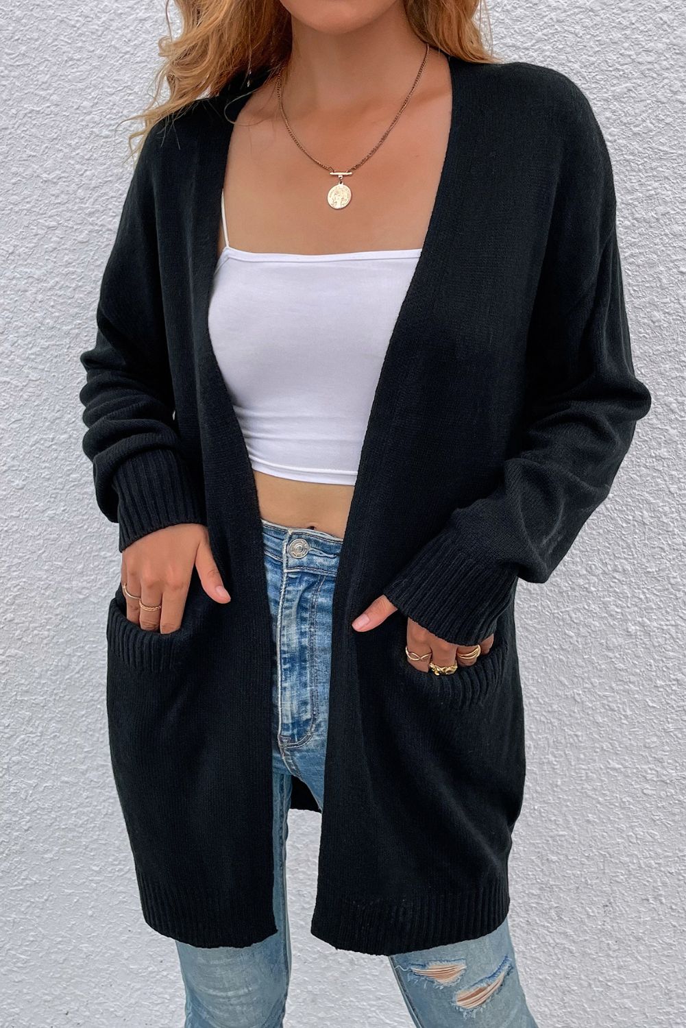 'Remi' Mid Length Pocket Cardigan (3 COLORS) sold by Goodnight Macaroon product image thumbnail 2