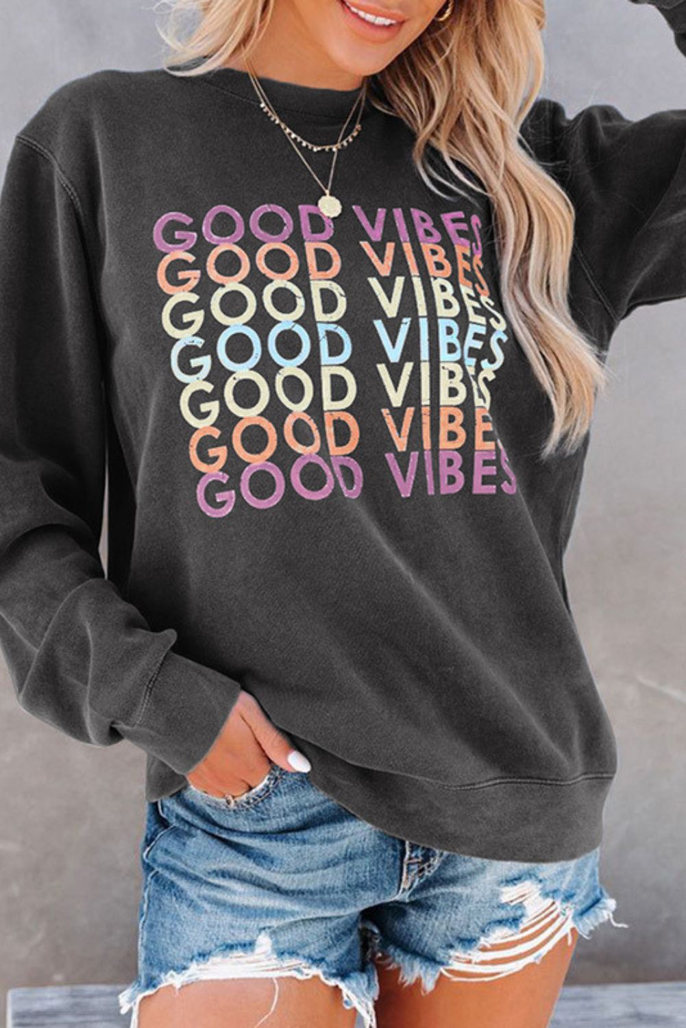Oversized Graphic Sweatshirt #87888 sold by Goodnight Macaroon product image thumbnail 3