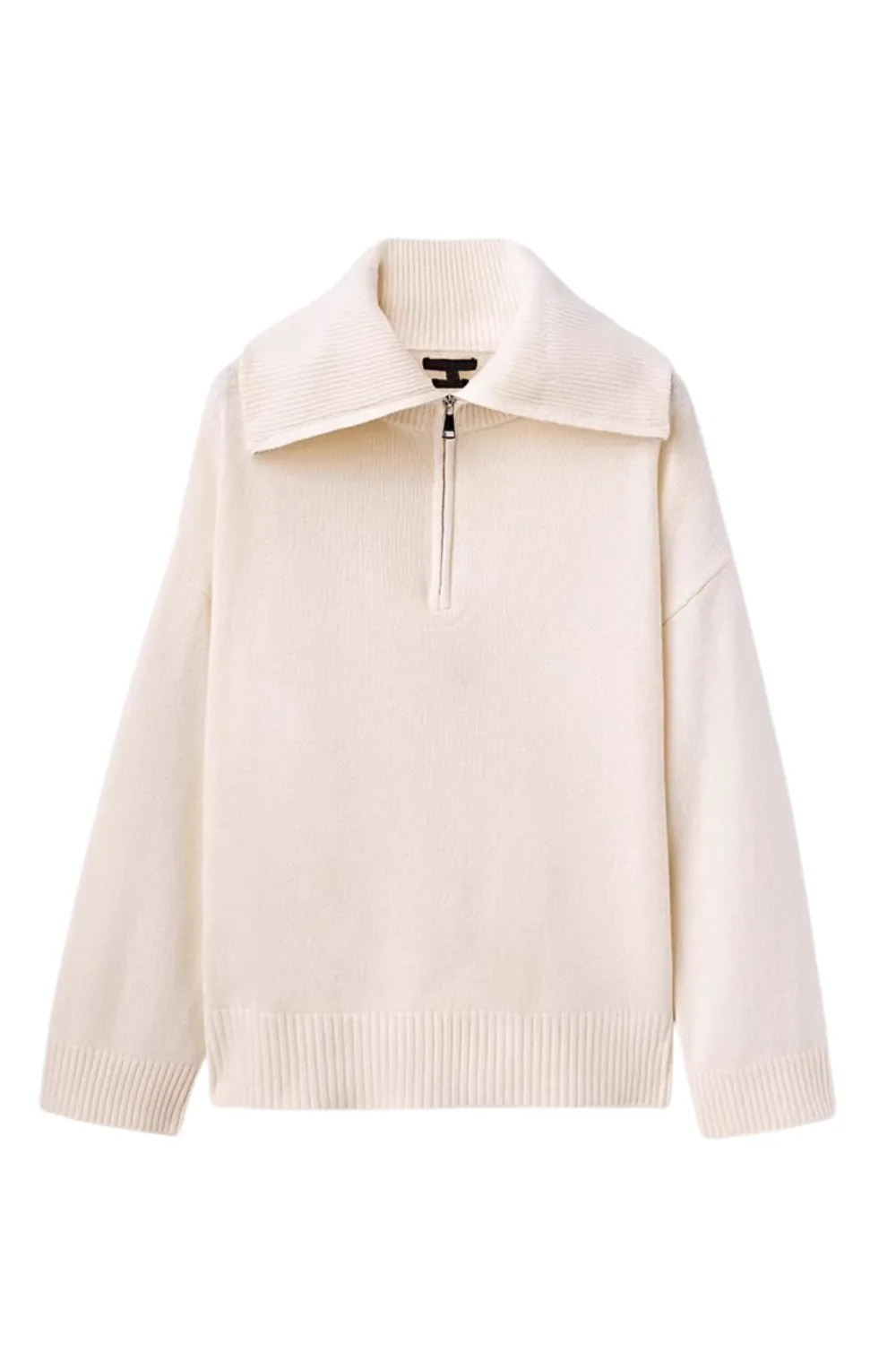 'Olive' Collared Half-Zip Long Sleeve Knitted Sweater (2 Colors) sold by Goodnight Macaroon product image thumbnail 2