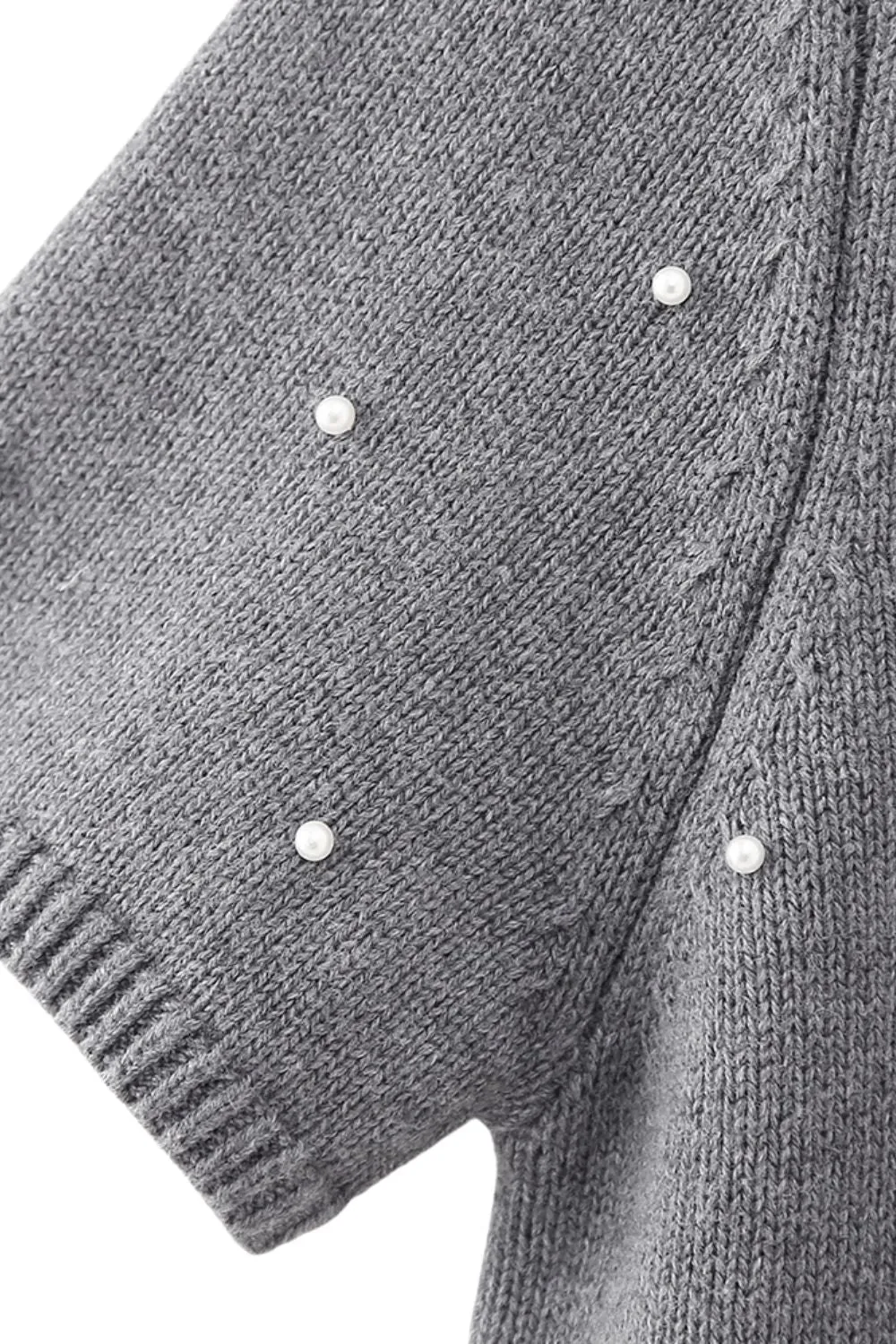 'Yuliana' Imitation Pearl-Embellished Short-Sleeve Knit Sweater sold by Goodnight Macaroon product image thumbnail 5