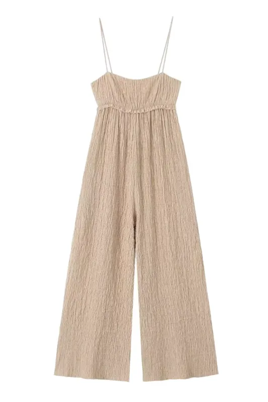 'Zandra' Sleeveless Ruched High Waist Jumpsuit sold by Goodnight Macaroon