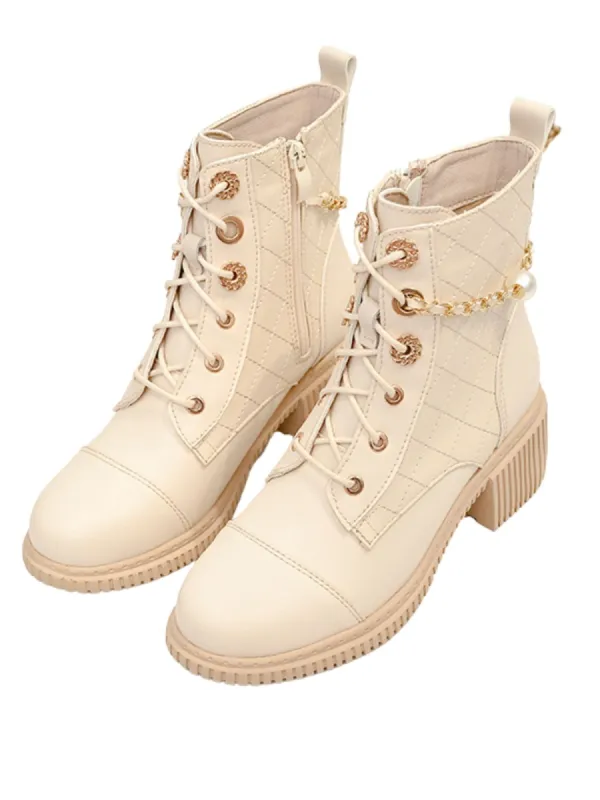 'Taylor' Quilted Platform Lace Up Boots (2 Colors) made by Goodnight Macaroon