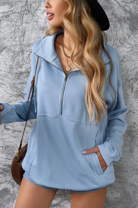 'Eleana' Half Zip Sweatshirt sold by Goodnight Macaroon