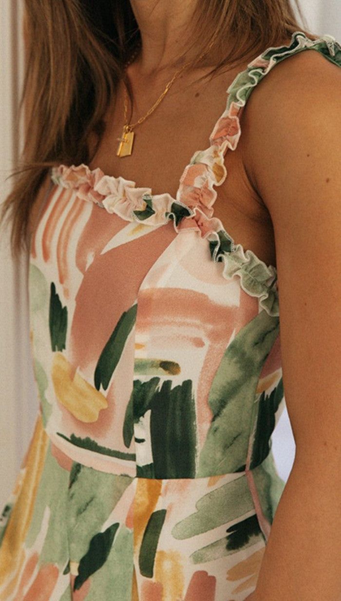 'Payton' Women Printed Ruffles Stitching Jumpsuit sold by Goodnight Macaroon product image thumbnail 2