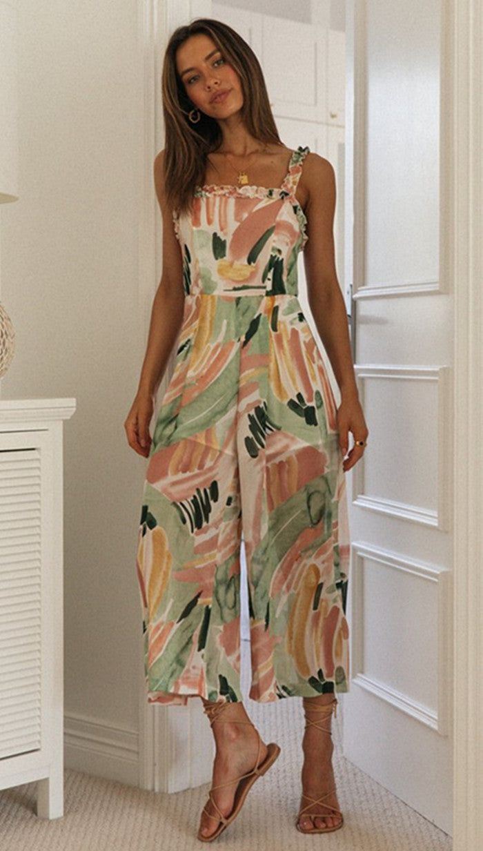 'Payton' Women Printed Ruffles Stitching Jumpsuit sold by Goodnight Macaroon product image thumbnail 3