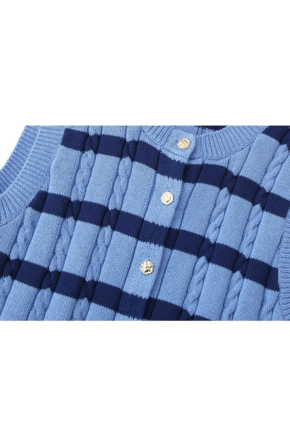 ‘Filina’ Minimalist Striped Button-Down Knit Top sold by Goodnight Macaroon product image thumbnail 3