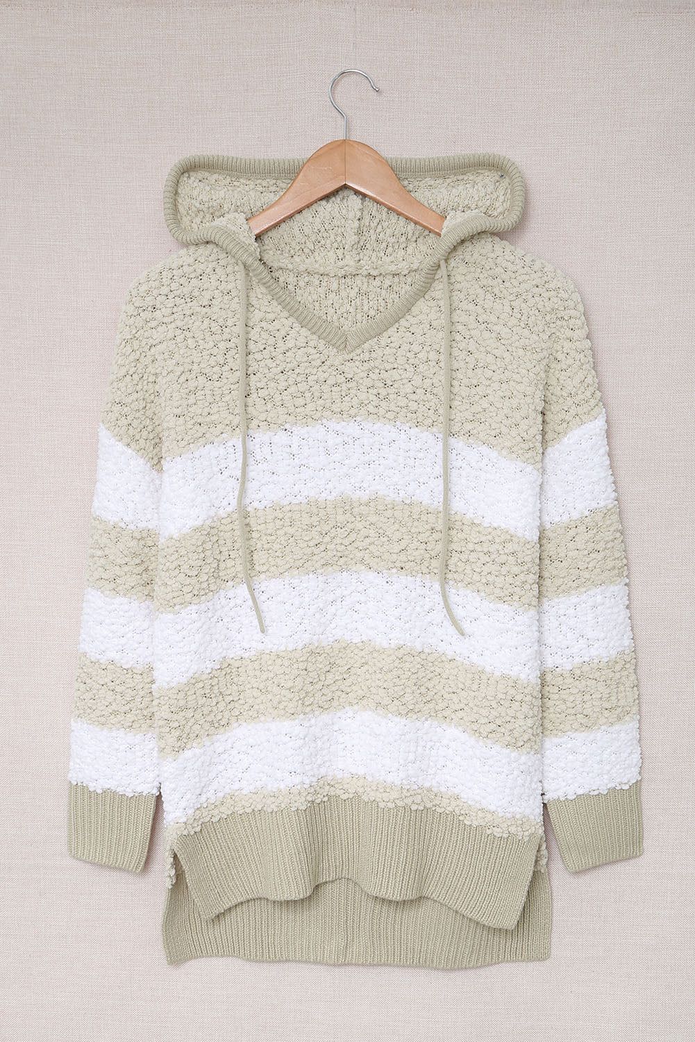 'Stella' Striped Popcorn Knit Hooded Sweater sold by Goodnight Macaroon product image thumbnail 6