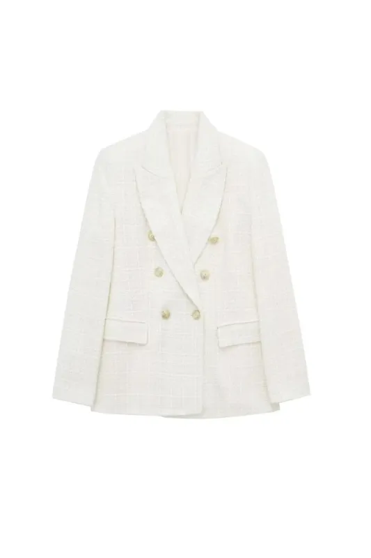 ' William' Textured Double-Breasted Blazer sold by Goodnight Macaroon