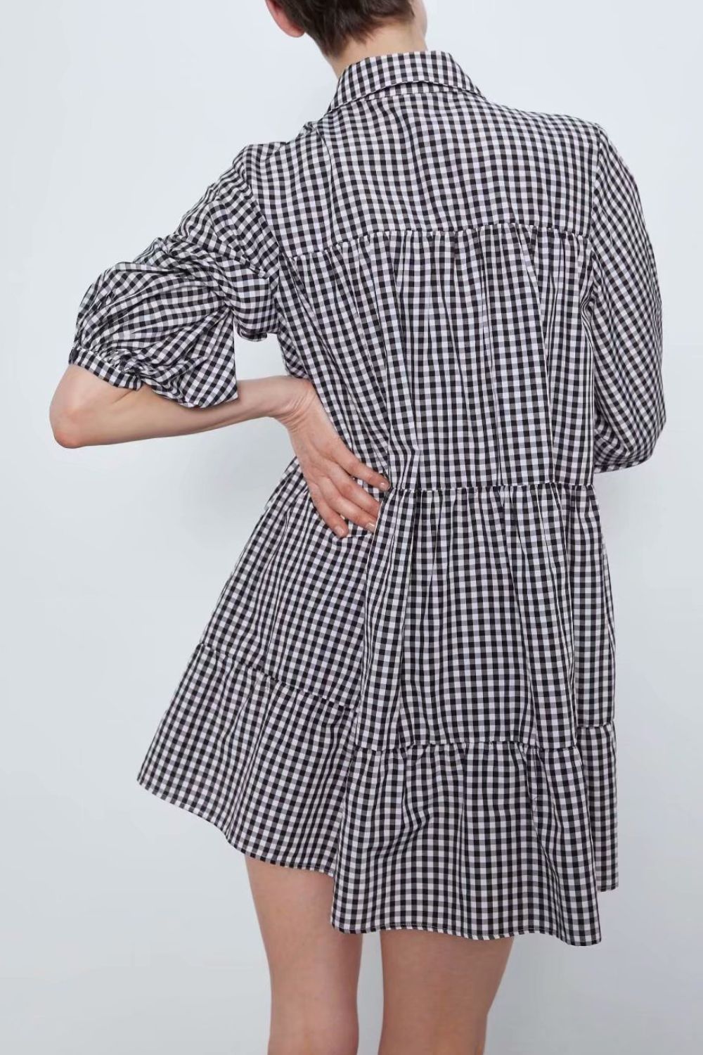 'Liza' Gingham Tiered Dress #180299 sold by Goodnight Macaroon product image thumbnail 3