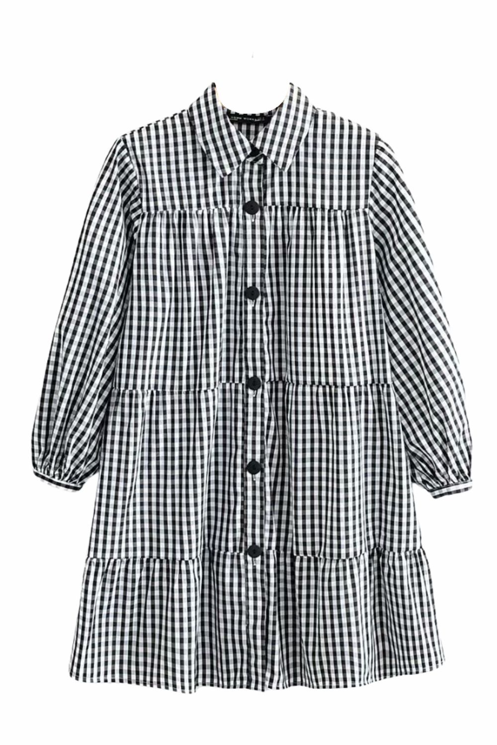 'Liza' Gingham Tiered Dress #180299 sold by Goodnight Macaroon