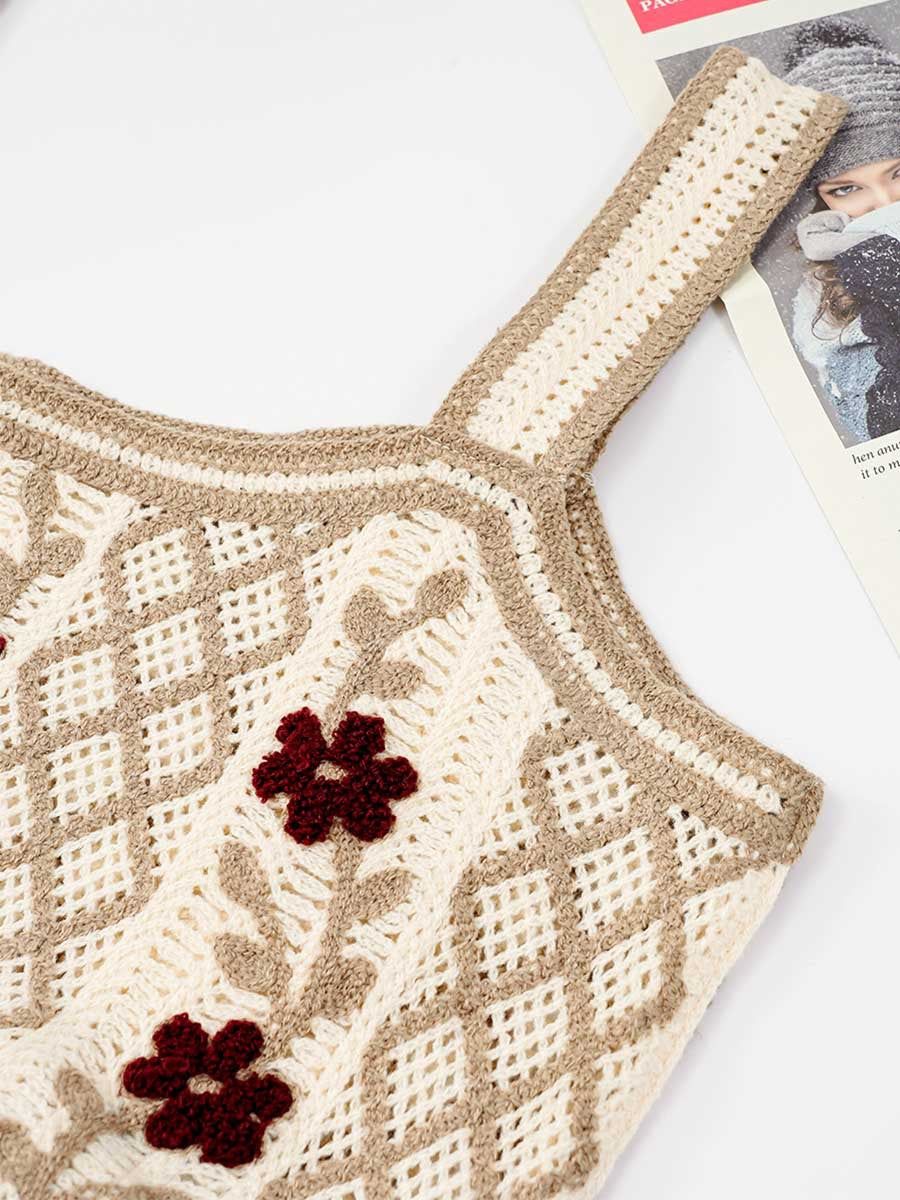 Crochet Floral Embroidery Camis #109090 sold by Goodnight Macaroon product image thumbnail 8