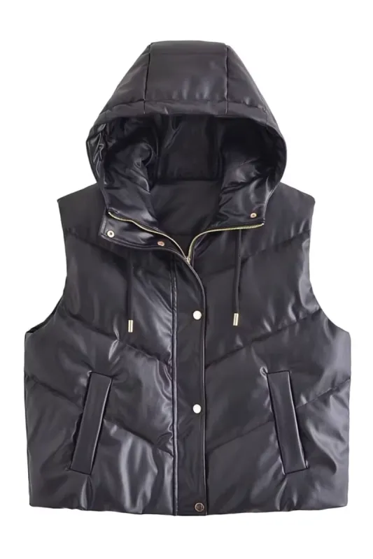 'Trixie' Sleeveless Quilted Hooded Vest sold by Goodnight Macaroon