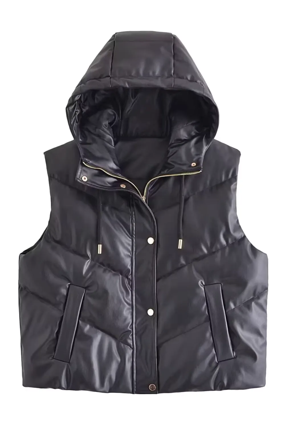 'Trixie' Sleeveless Quilted Hooded Vest sold by Goodnight Macaroon