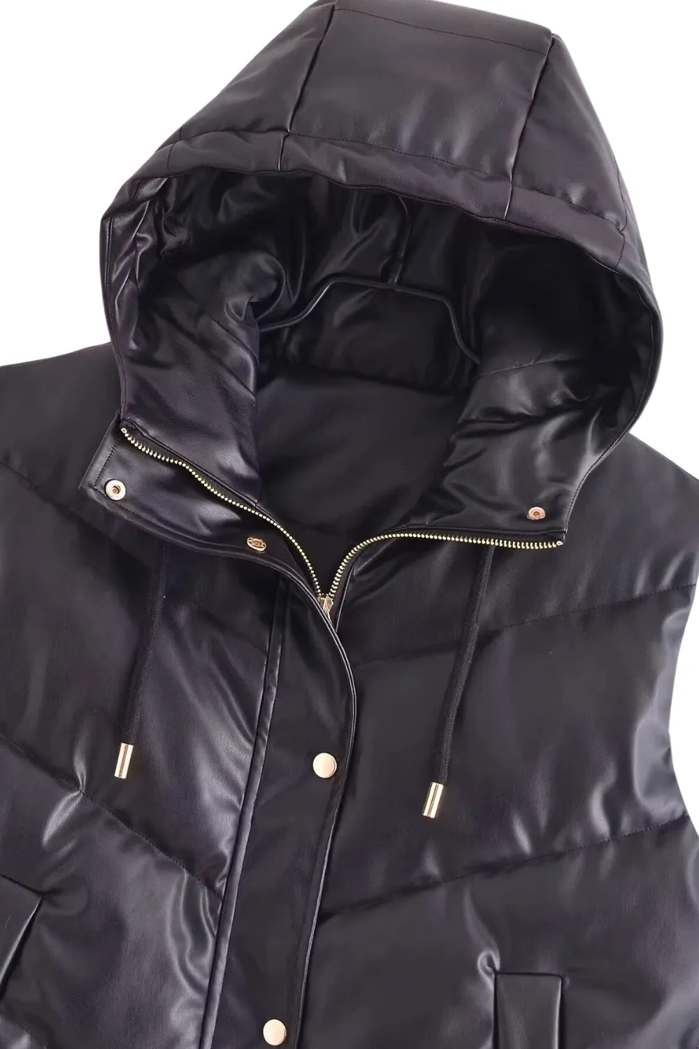 'Trixie' Sleeveless Quilted Hooded Vest sold by Goodnight Macaroon product image thumbnail 4