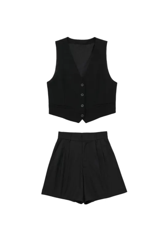 'Willow' Sleeveless V-Neck Crop Top & Shorts (Sold Separately) made by Goodnight Macaroon