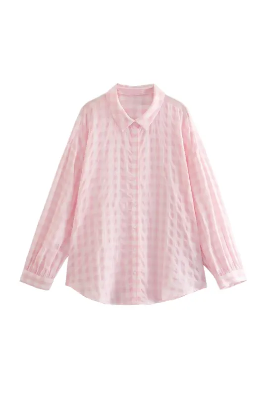 'Gwen' Long Sleeved Collared Plaid Shirt sold by Goodnight Macaroon