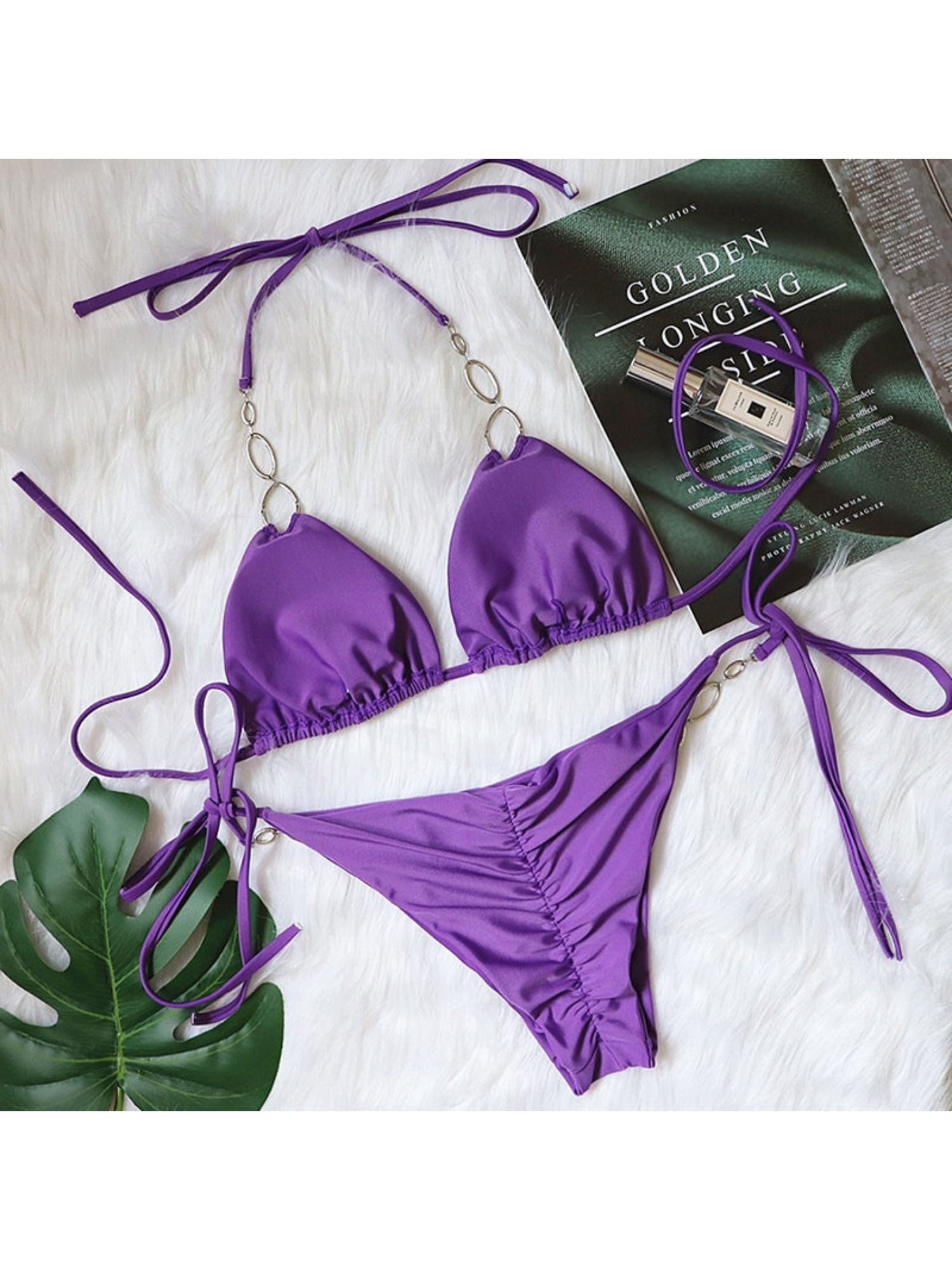 'Yumi' High Cut Ring Bathing Bikini Set (2 Colors) sold by Goodnight Macaroon product image thumbnail 2