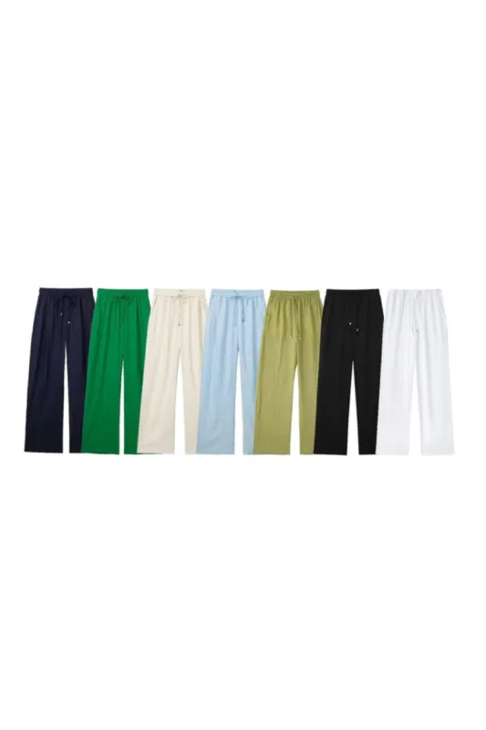 ‘Summer’ Elastic and Drawstring Wide-Leg Pant sold by Goodnight Macaroon