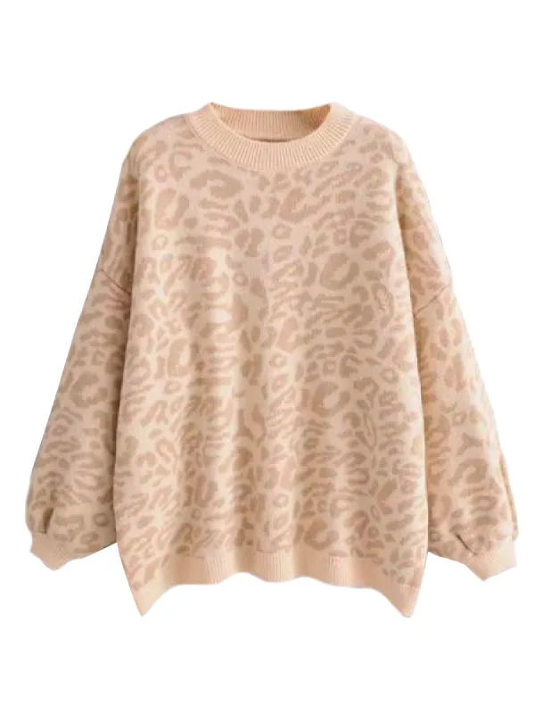 'Kanya' Crewneck Leopard Print Sweater (3 Colors) sold by Goodnight Macaroon