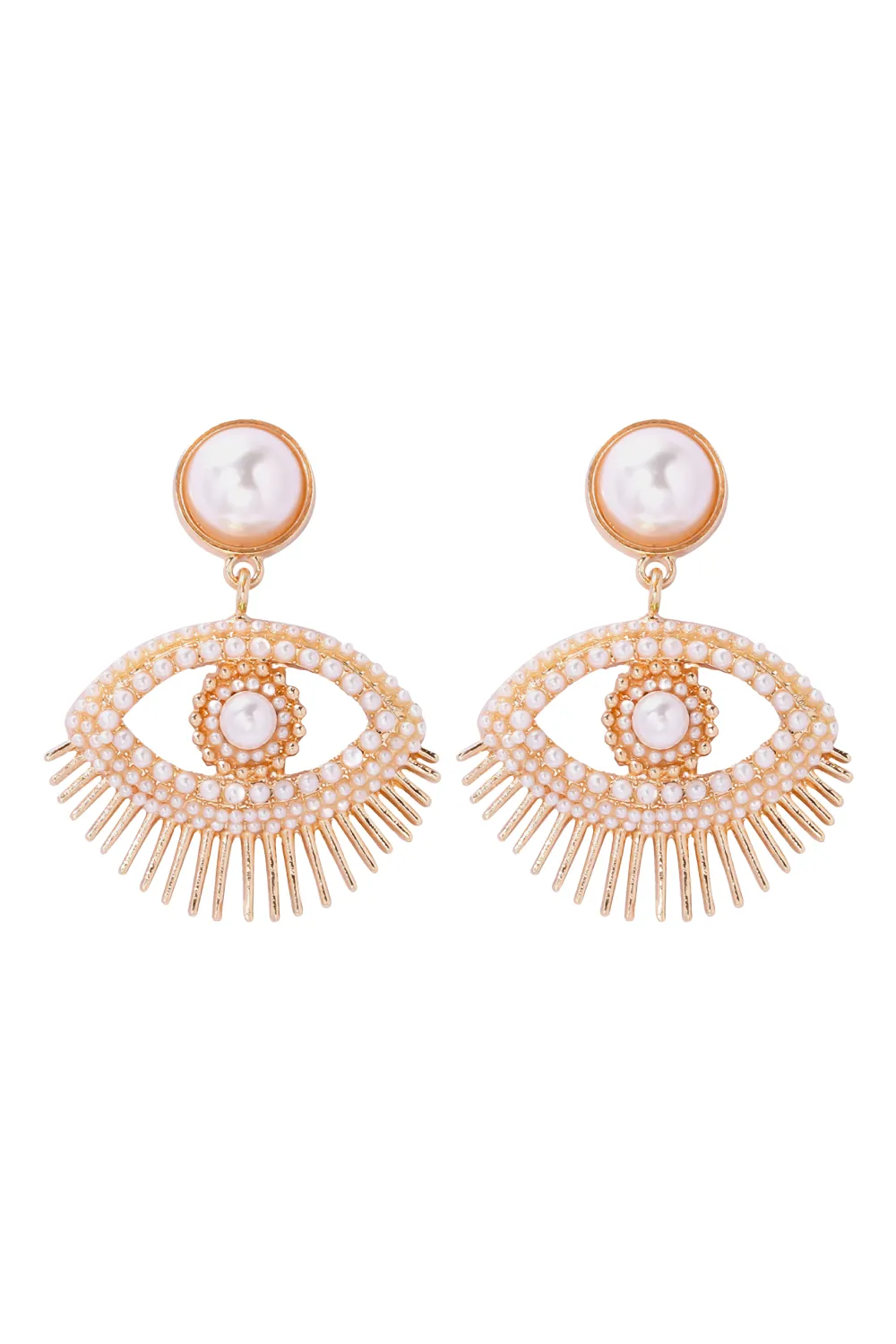 Evil Eye Shape Rhinestone Zinc Alloy Synthetic Dangle Earrings sold by Goodnight Macaroon product image thumbnail 3