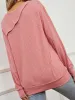 Asymmetrical Round Neck Buttoned Dropped Shoulder Tee sold by Goodnight Macaroon