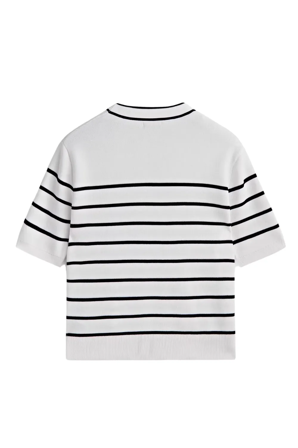 'Nicole' Striped Short Sleeve Button-Up Knitted Cardigan (2 Colors) sold by Goodnight Macaroon product image thumbnail 3