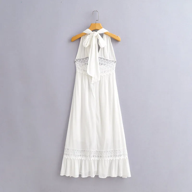 Lace Up Halter Maxi Dress #117544 sold by Goodnight Macaroon product image thumbnail 5