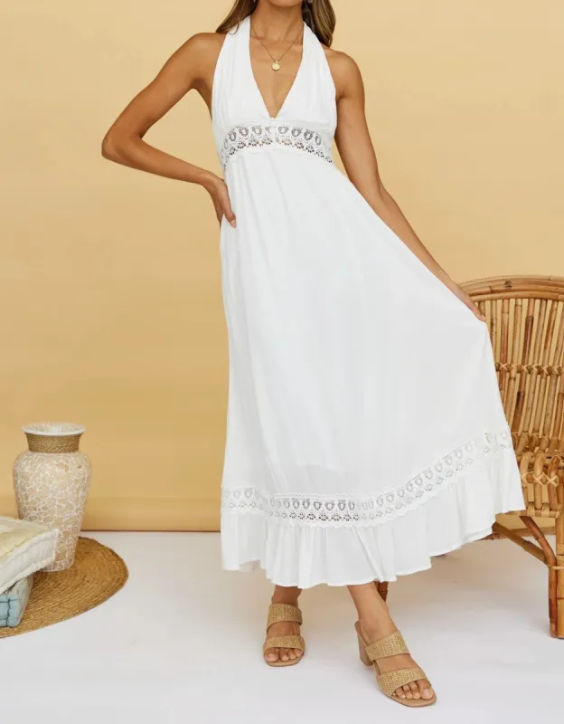 Lace Up Halter Maxi Dress #117544 sold by Goodnight Macaroon