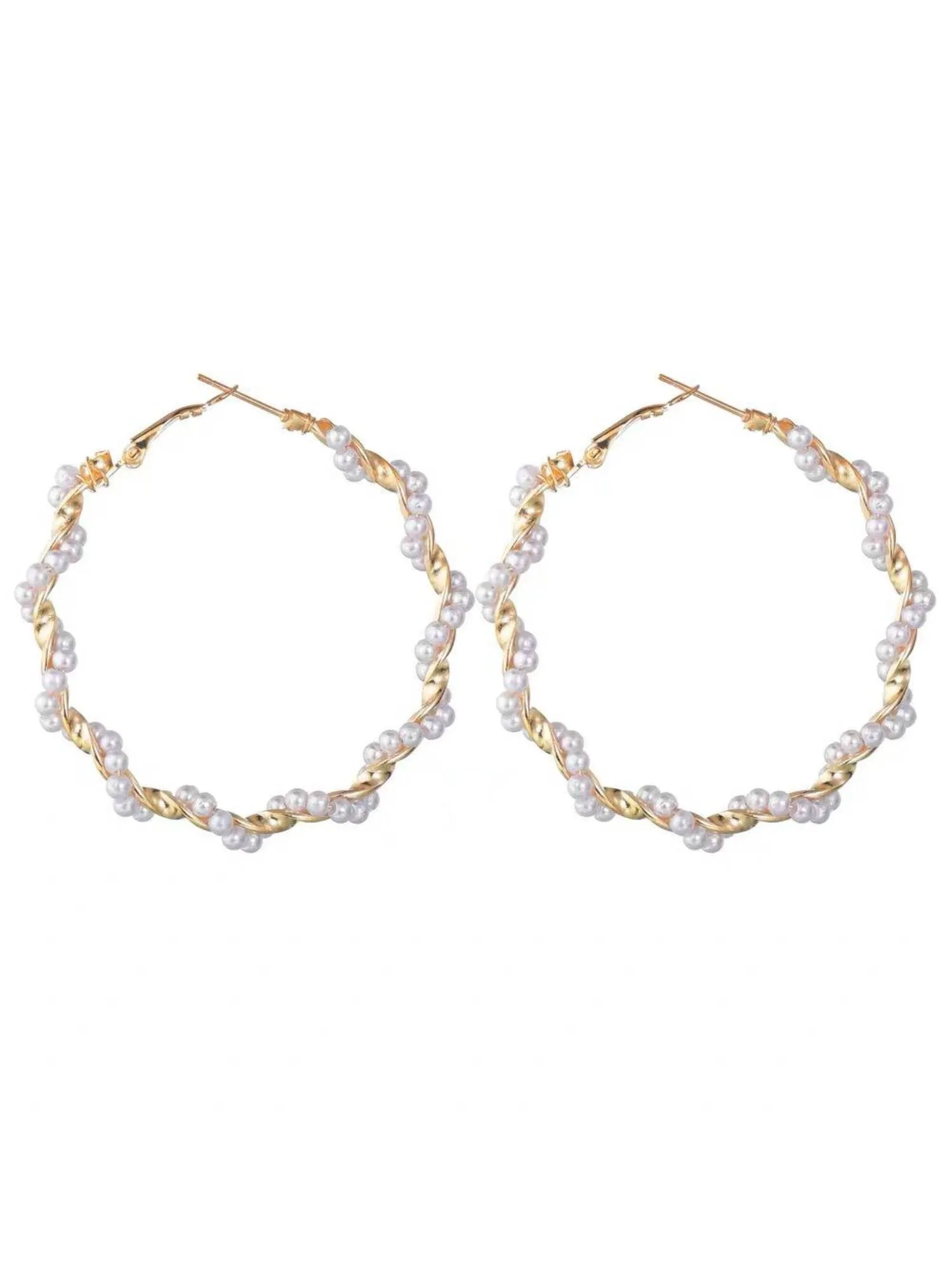 'Kimberly' Pearl Hoop Earrings sold by Goodnight Macaroon