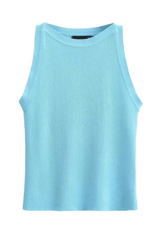 'Yolanda' Sleeveless Slim Knit Top (4 Colors) sold by Goodnight Macaroon